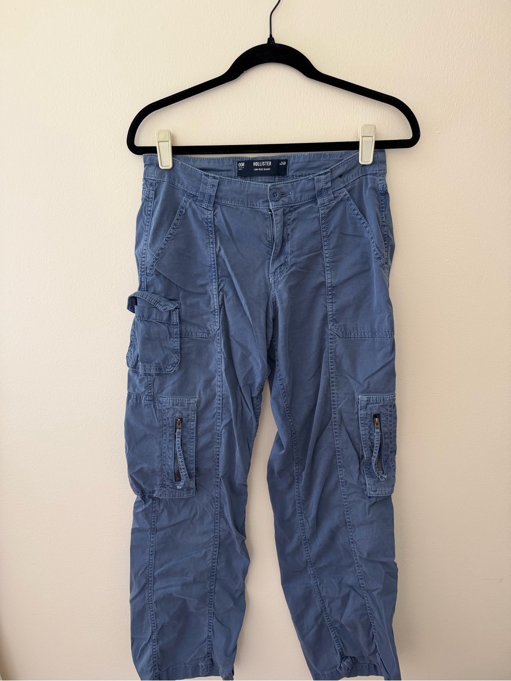 Hollister Women’s Slate Blue Cargo Pants with Utility Pockets